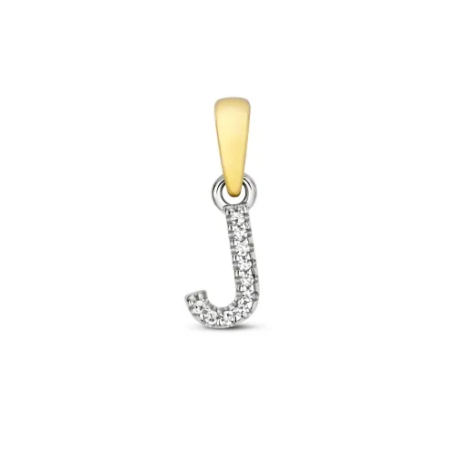 J Diamond Initial Pendent 0.02ct 0.30g - 9ct Yellow Gold 